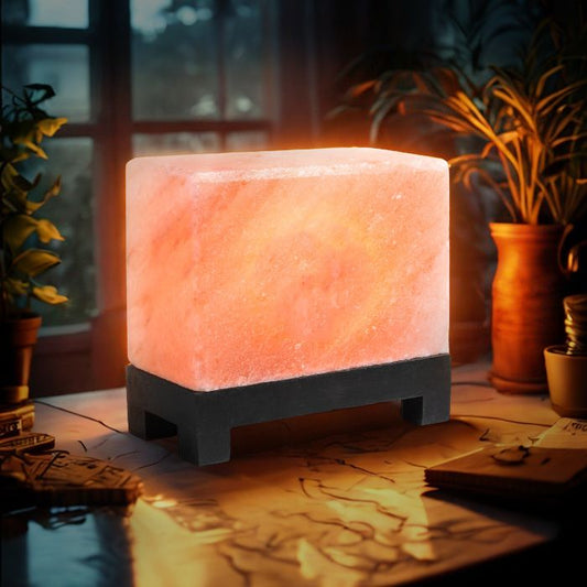 Himalayan Salt Lamp Hand-Carved Modern Rectangle (Salt Lamps)