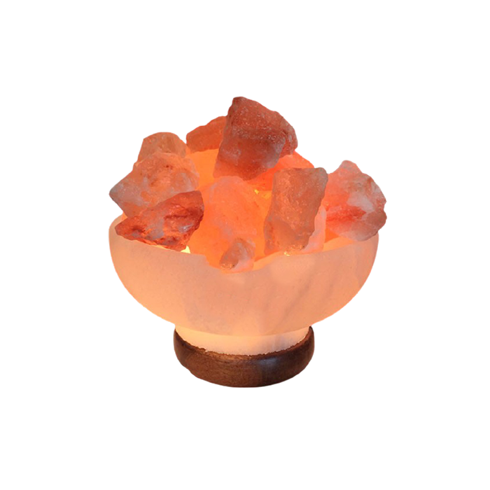 Himalayan Salt Lamp – White Fire Bowl with Pink Chunk (Salt Lamps)