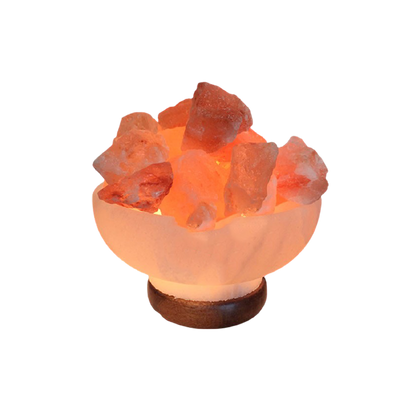 Himalayan Salt Lamp – White Fire Bowl with Pink Chunk (Salt Lamps)